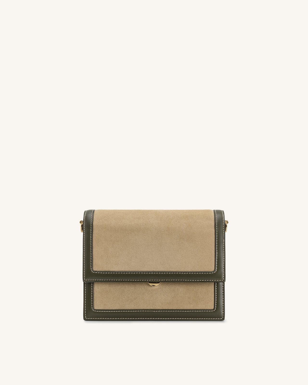 Mini-Klappen-Crossbody aus Kunstvelours - Grün