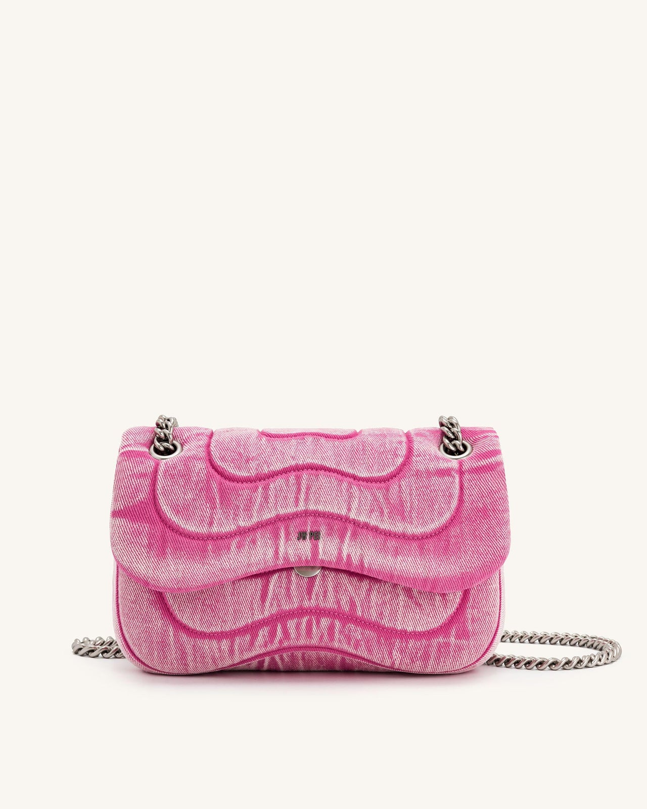 Tina Denim Steppkette Crossbody - Rosa