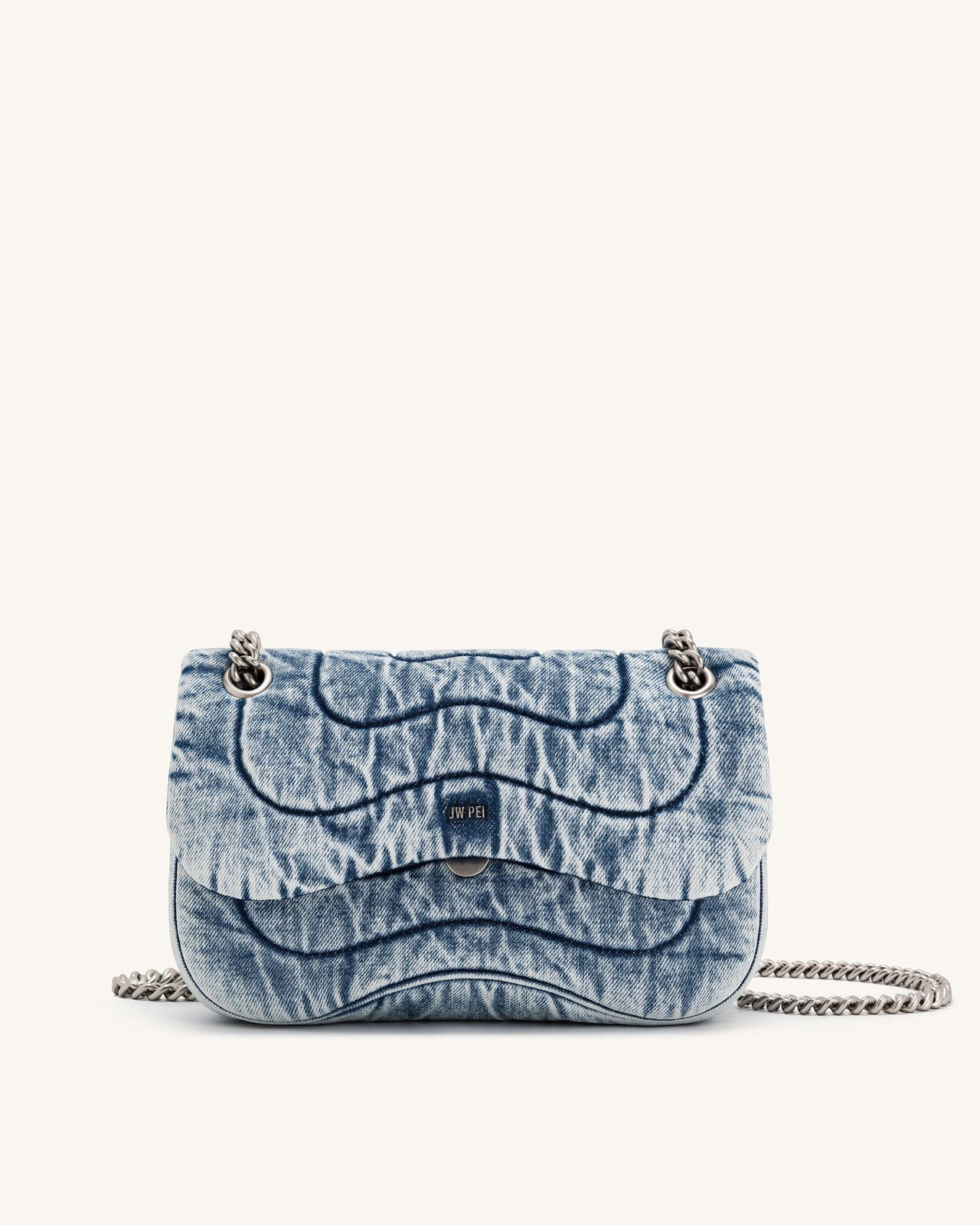 Tina Denim Steppkette Crossbody - Blau