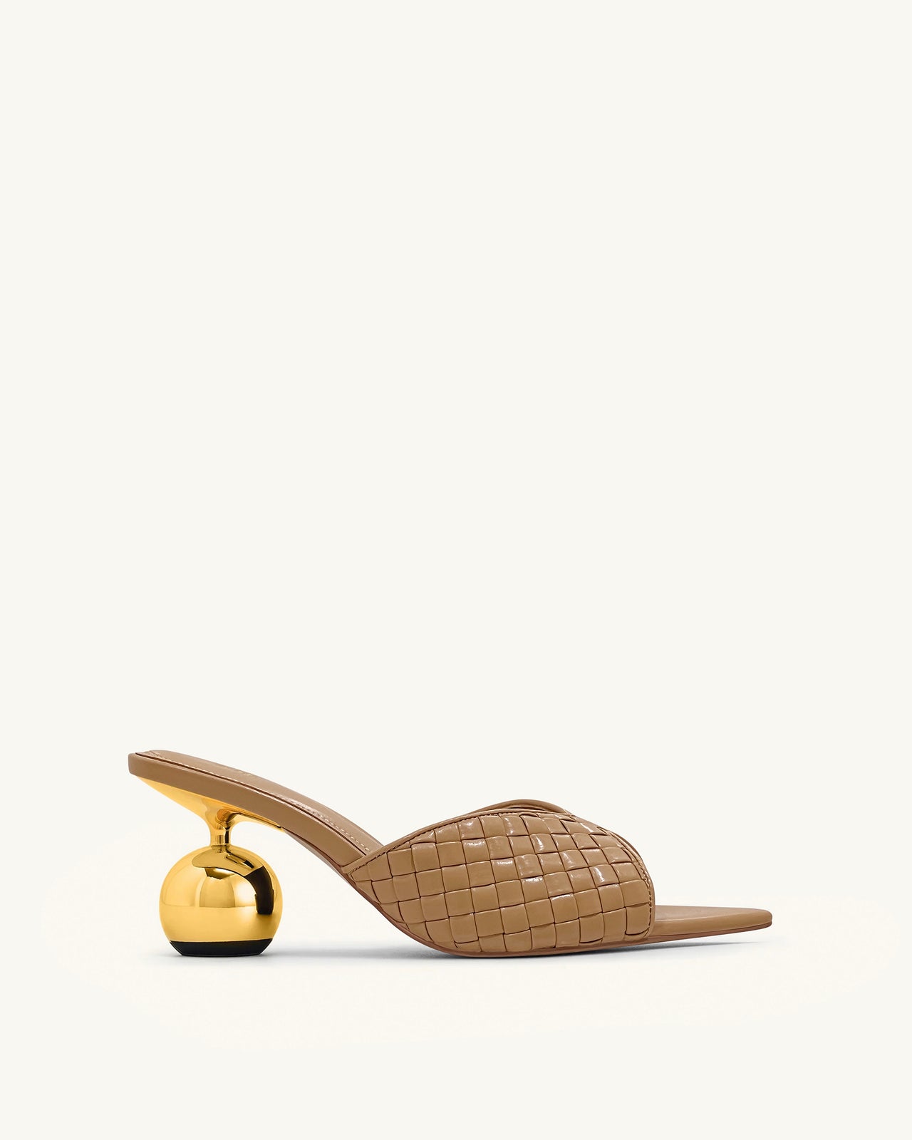 Ellie Geflochtene Kugelabsatz-Mules - Khaki