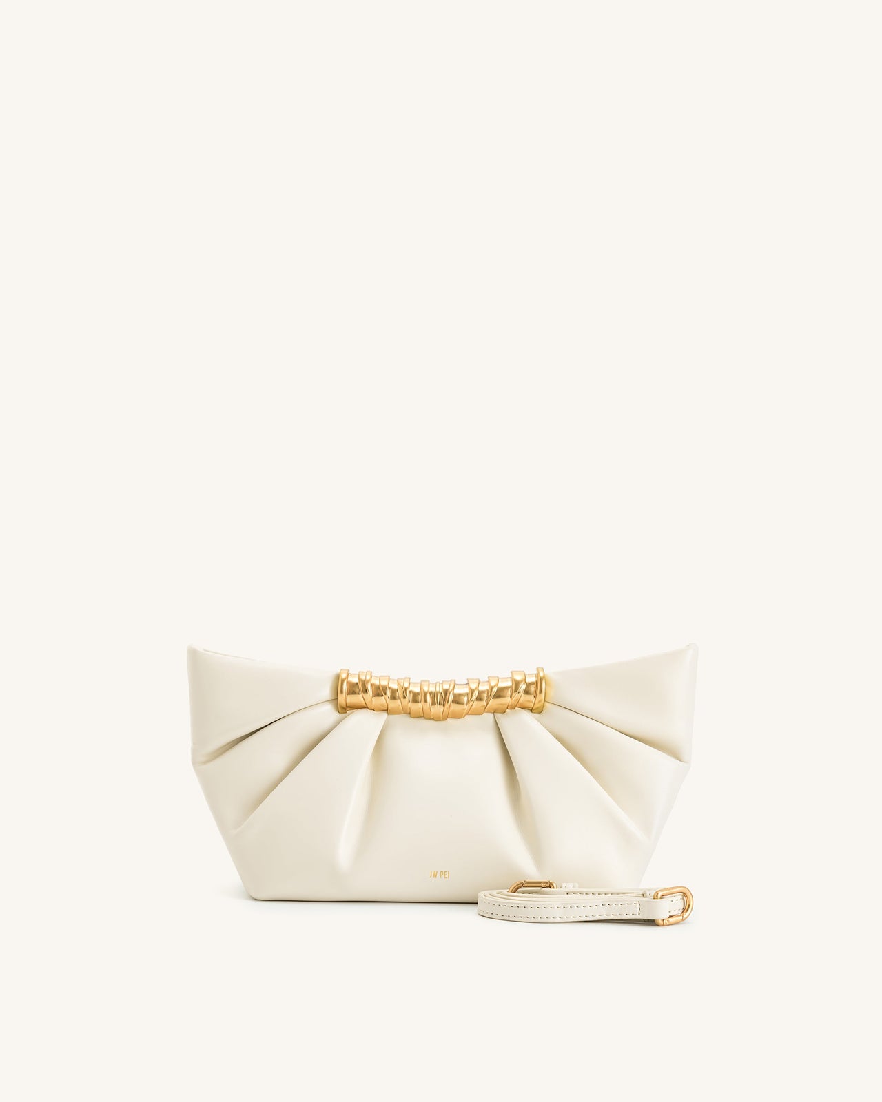Leia Plissierte Clutch - Weiß
