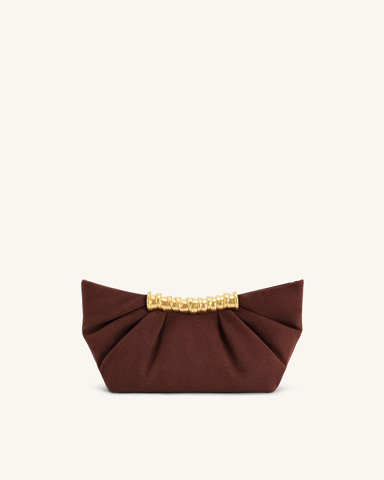 Leia Plissierte Clutch - Dunkelbraun