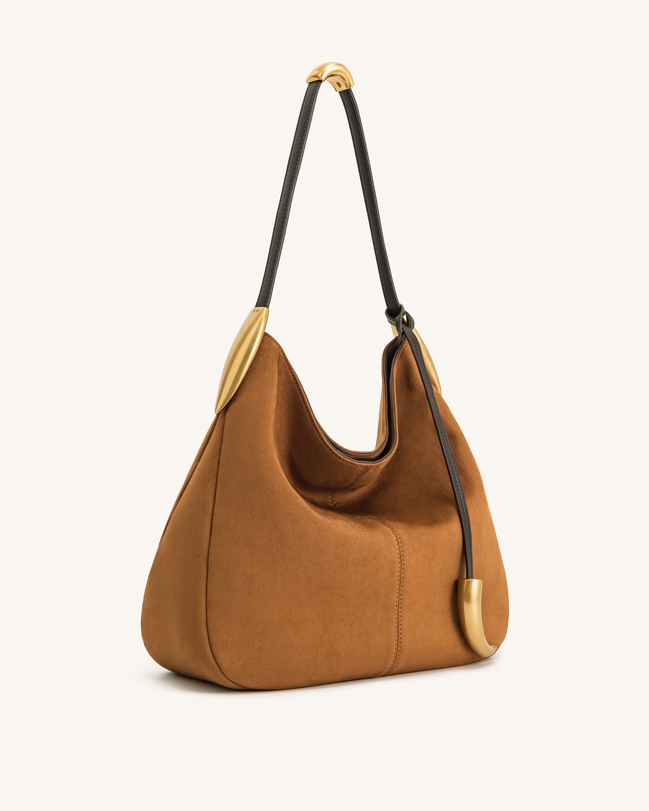 Nina Hobo-Tasche mit Metallanhänger – Braun