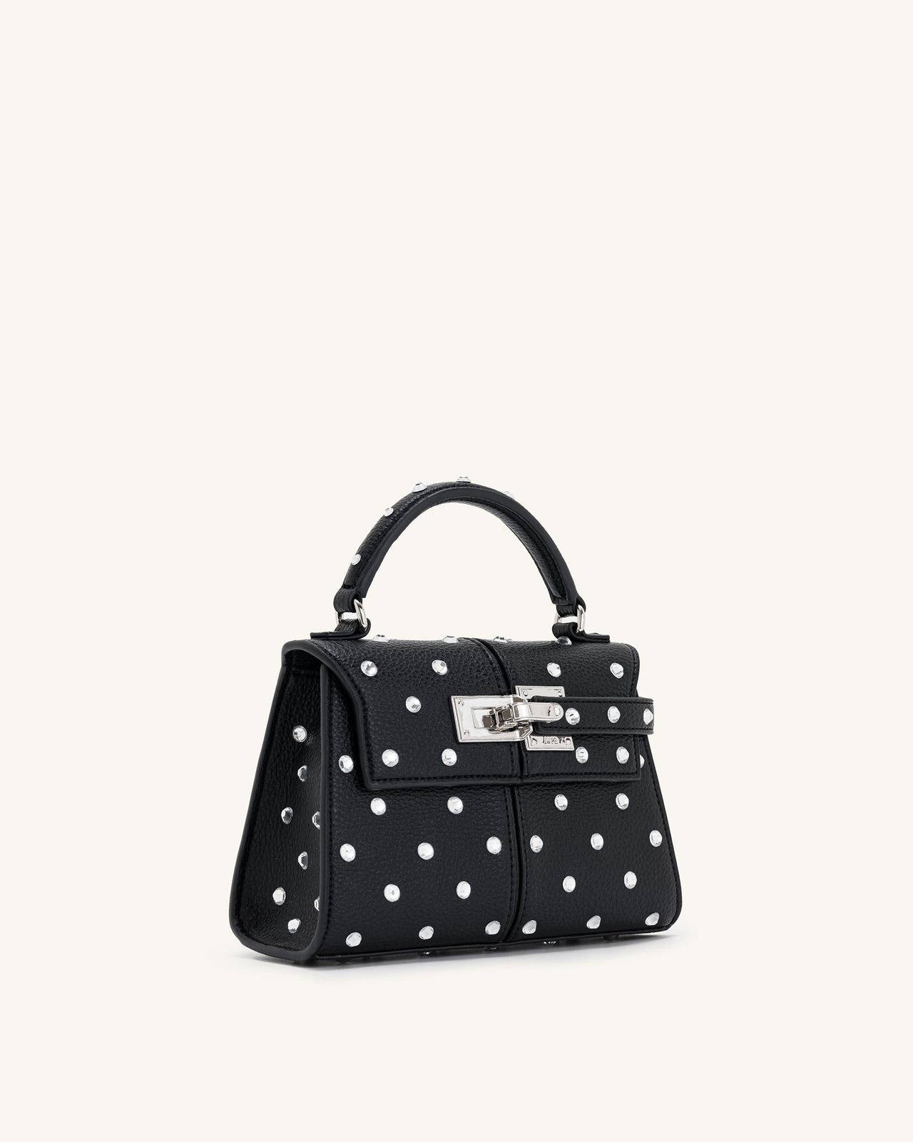 Elise künstliche Kristall-Top-Handle-Tasche - Schwarz