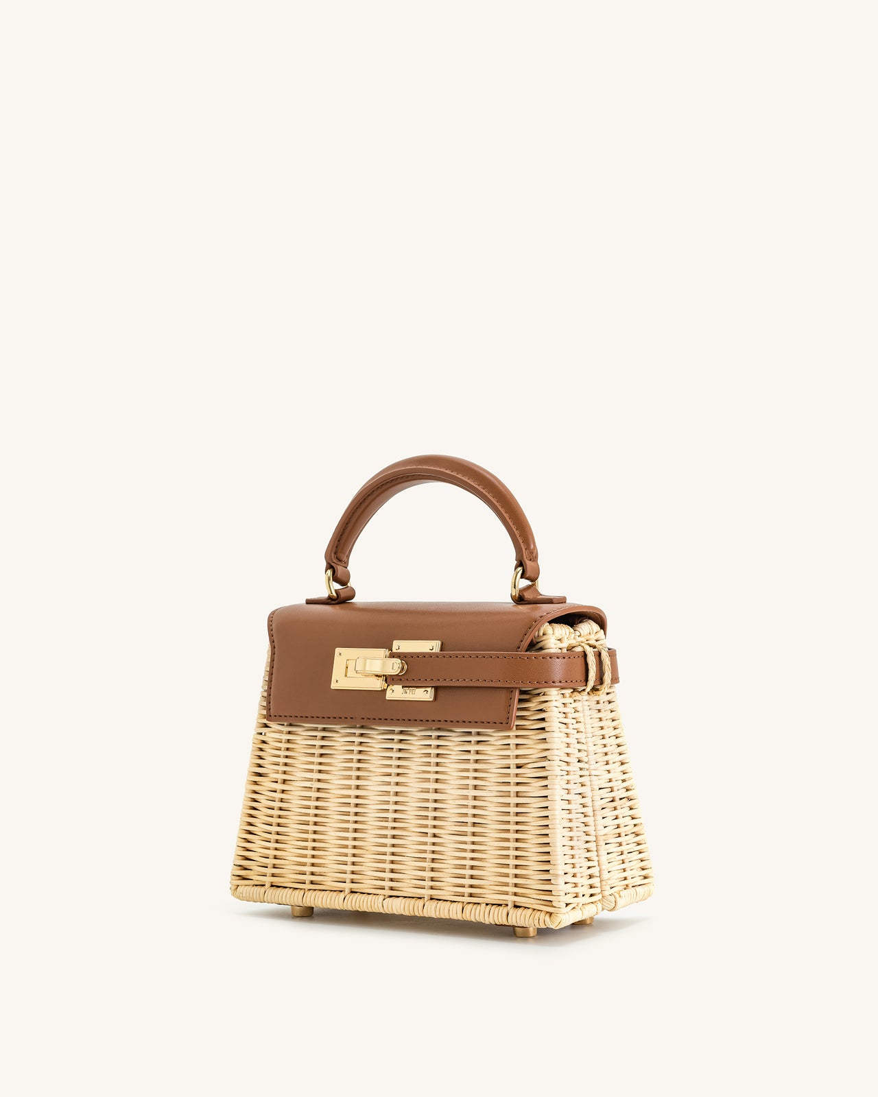Elise Handtasche aus natürlichem Rattan-Gewebe – Braunes Rattan