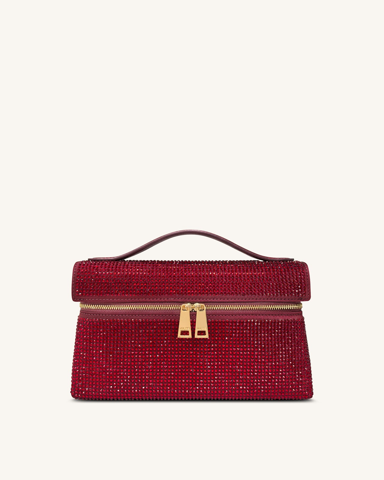 Thea Künstliche Kristall Top Handle Tasche - Rot