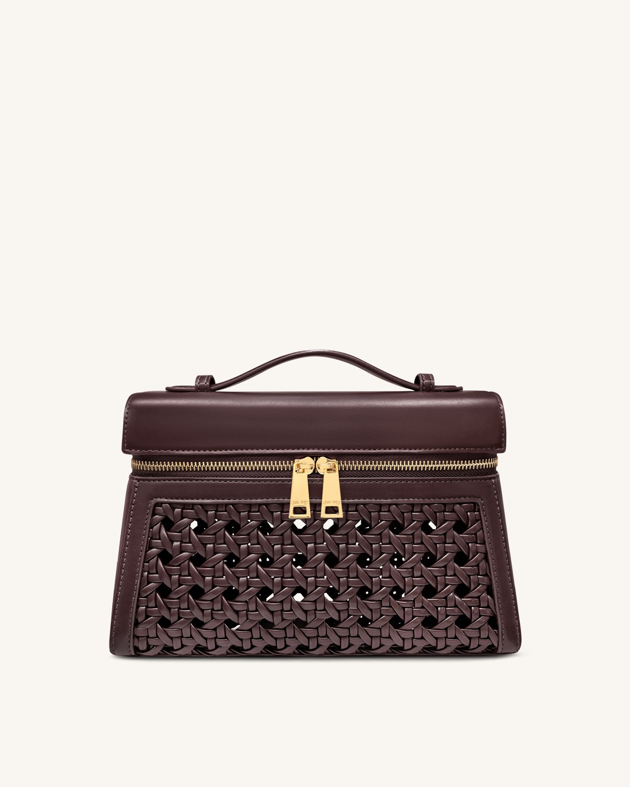 Thea Große geflochtene Henkeltasche - Dunkelrot