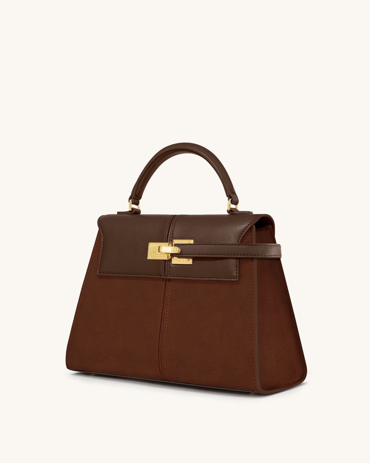 Elise Große Handtasche aus Kunstwildleder - Mokkabraun