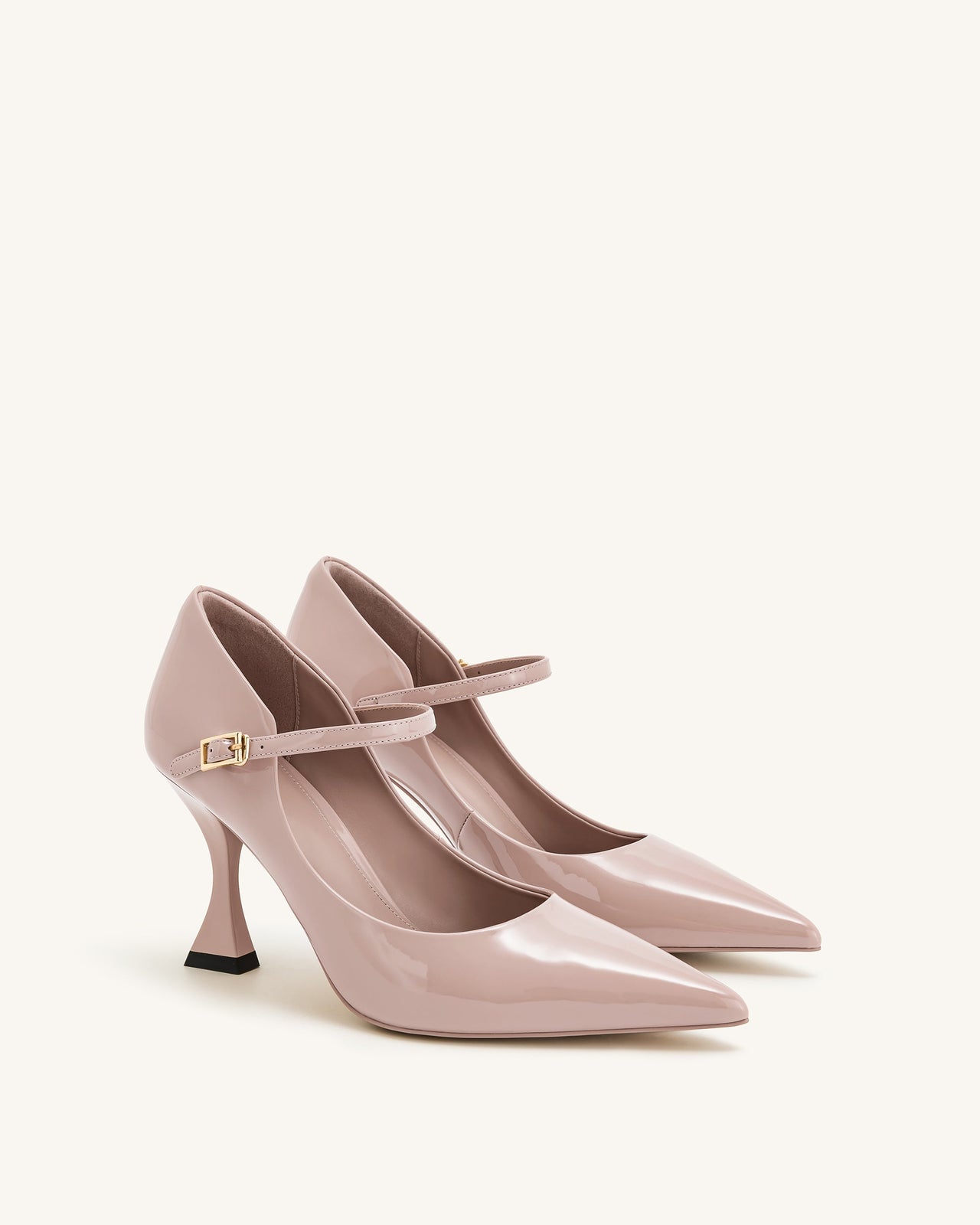 Thalina Lackleder-Pumps – Altrosa