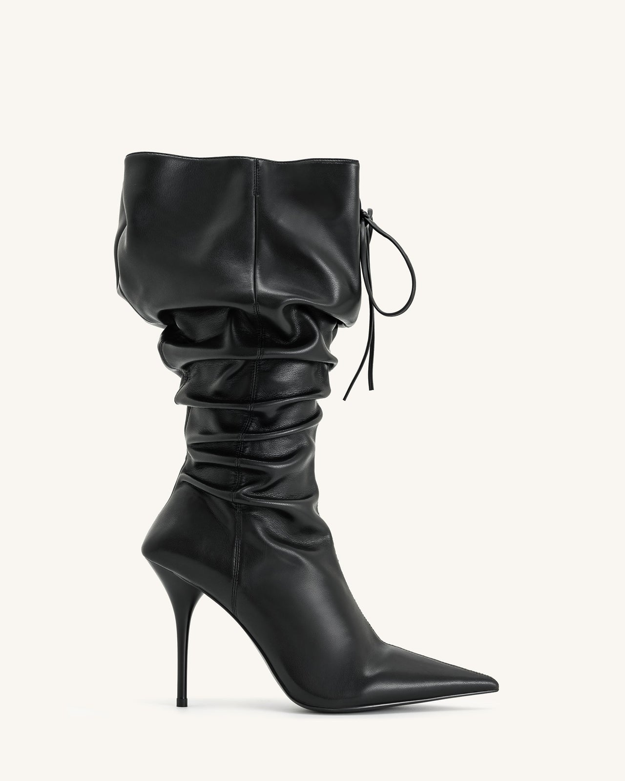 Olivia Leder High Heel Stiefel - Schwarz