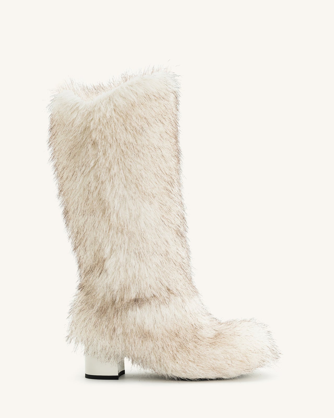 Isabella Schlaffe Kunstpelz Stiefel - Weiß