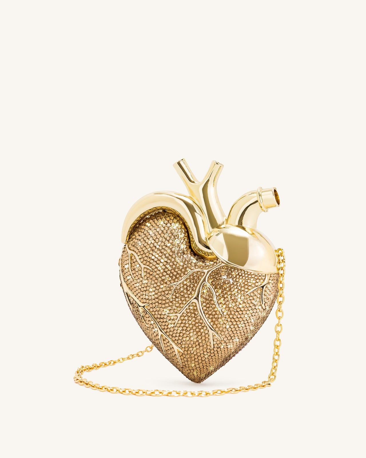 Maren Kunstkristall-Herzförmige Tasche - Gold