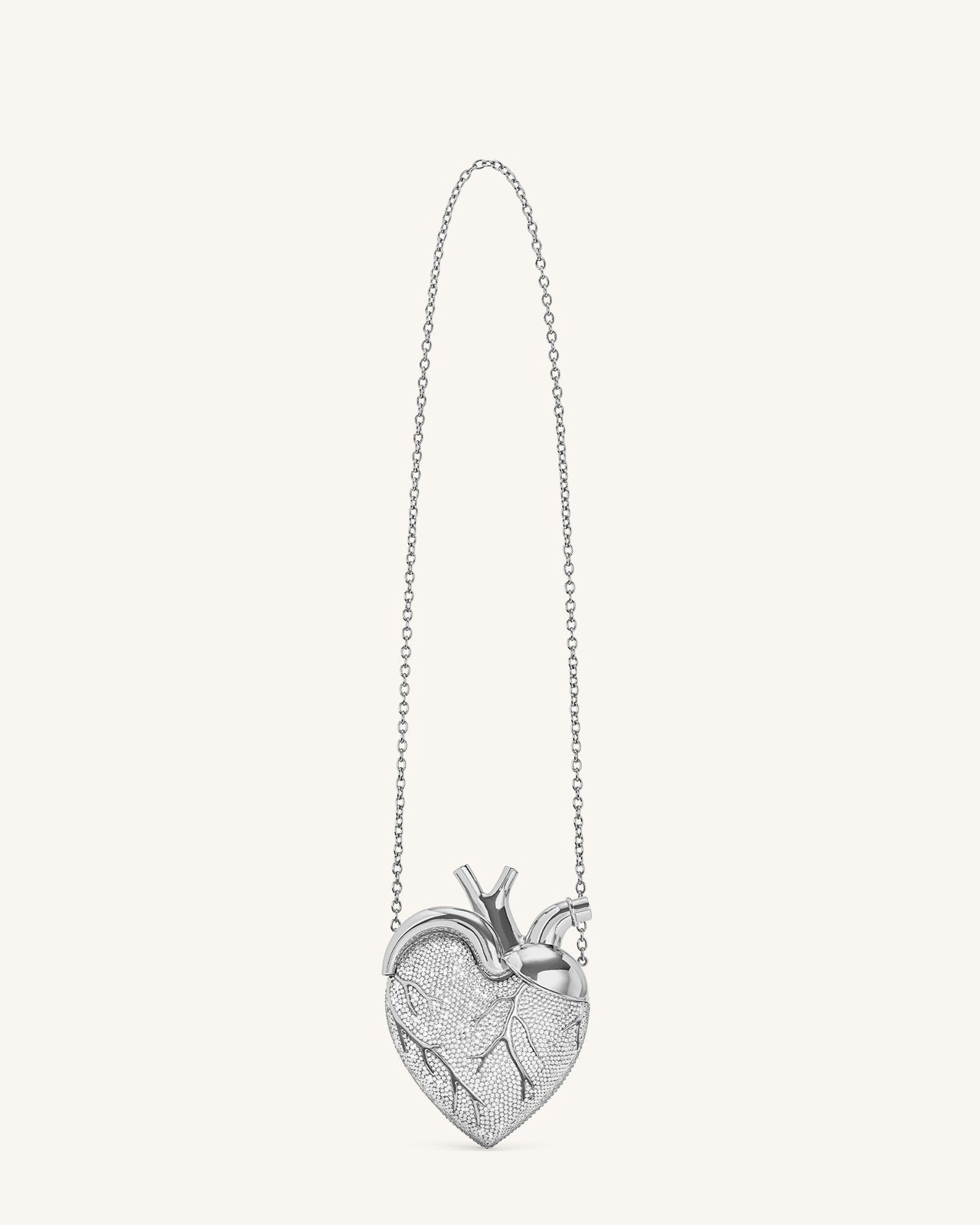 Maren Kunstkristall-Herzförmige Tasche - Silber