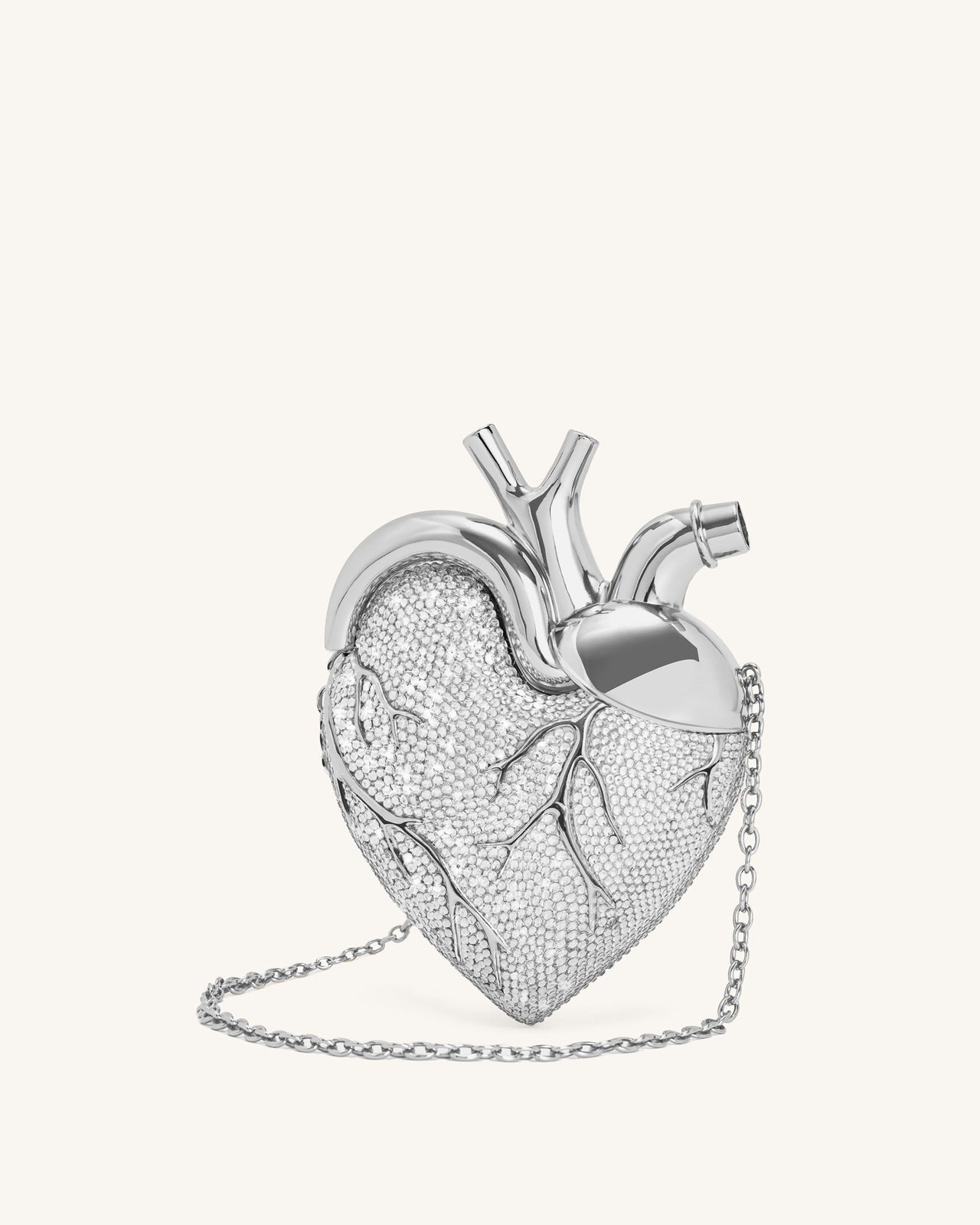 Maren Kunstkristall-Herzförmige Tasche - Silber