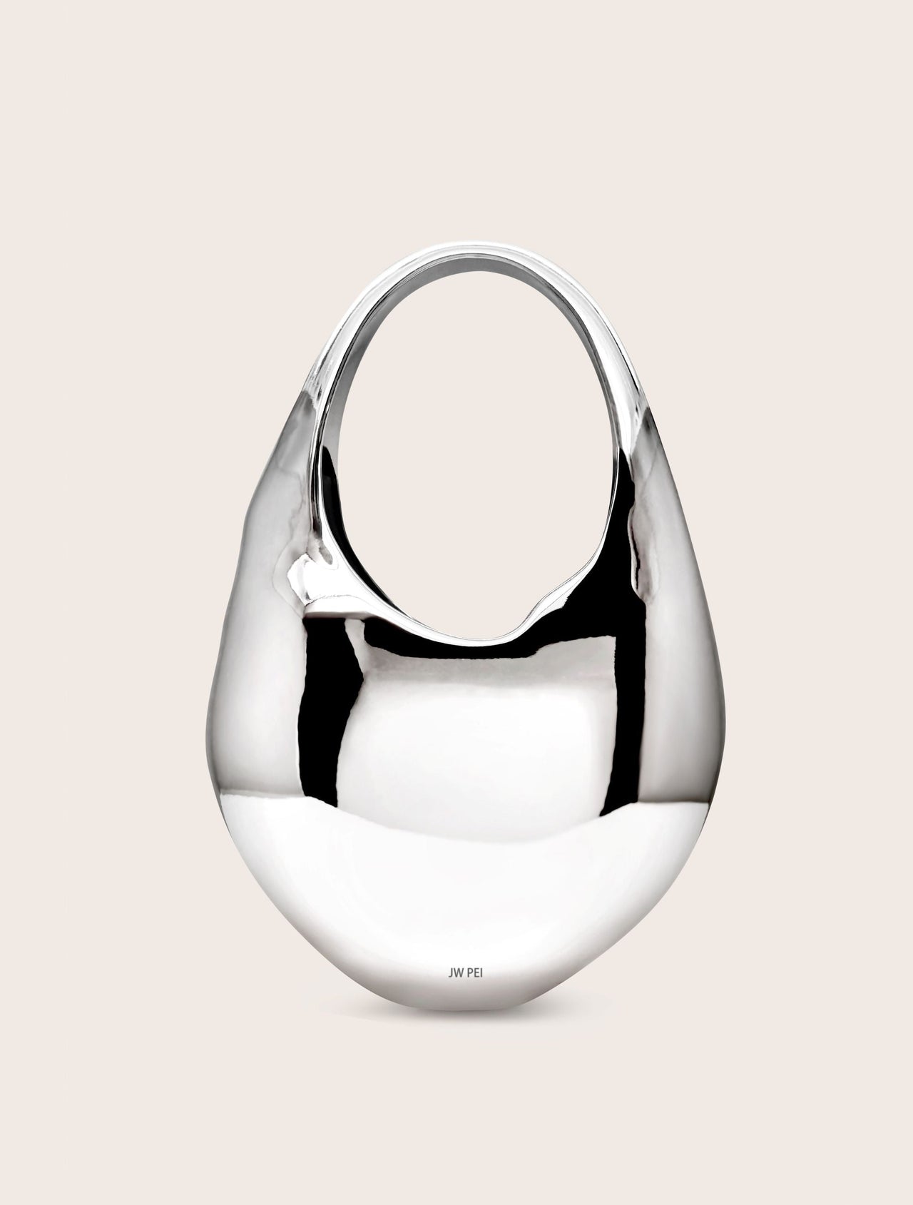 Lillian Gesicht Halbmond-Taschengrifftasche – Silber