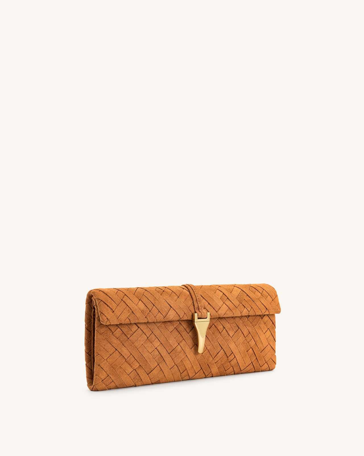 Zaria Woven Clutch - Braun