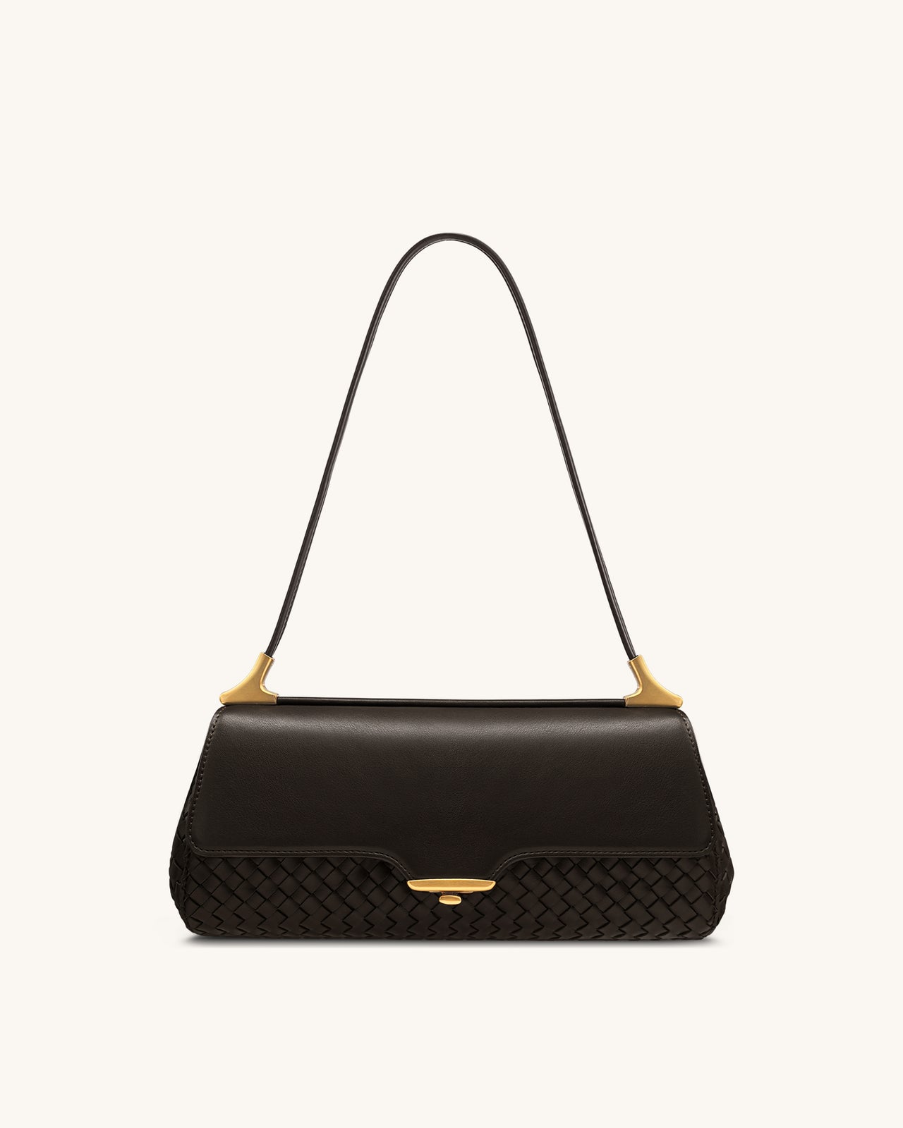 Eloise Geflochtene Schultertasche - Dunkelbraun