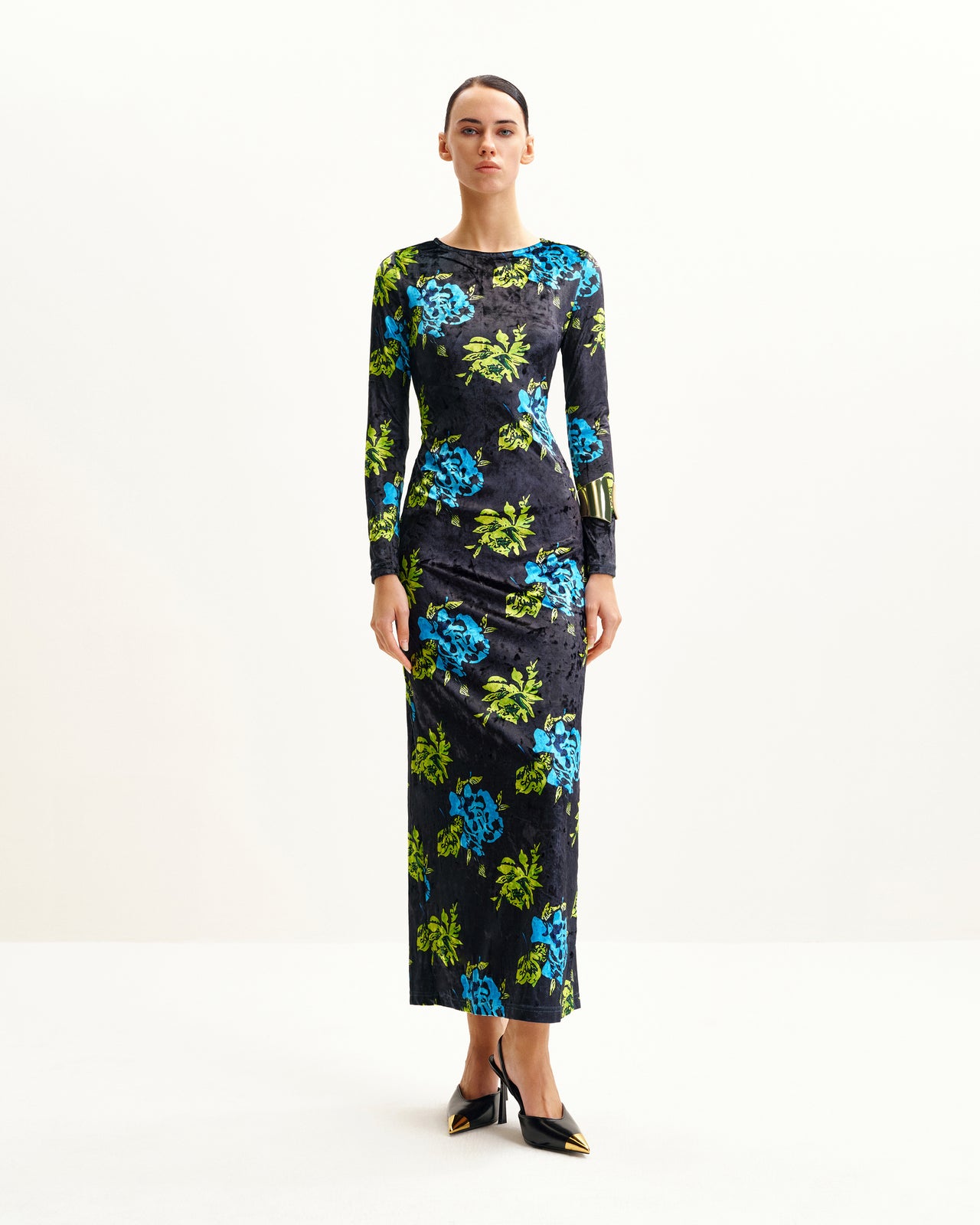 Zoe Lebendige Blumen Langarmkleid - Mehrfarbig