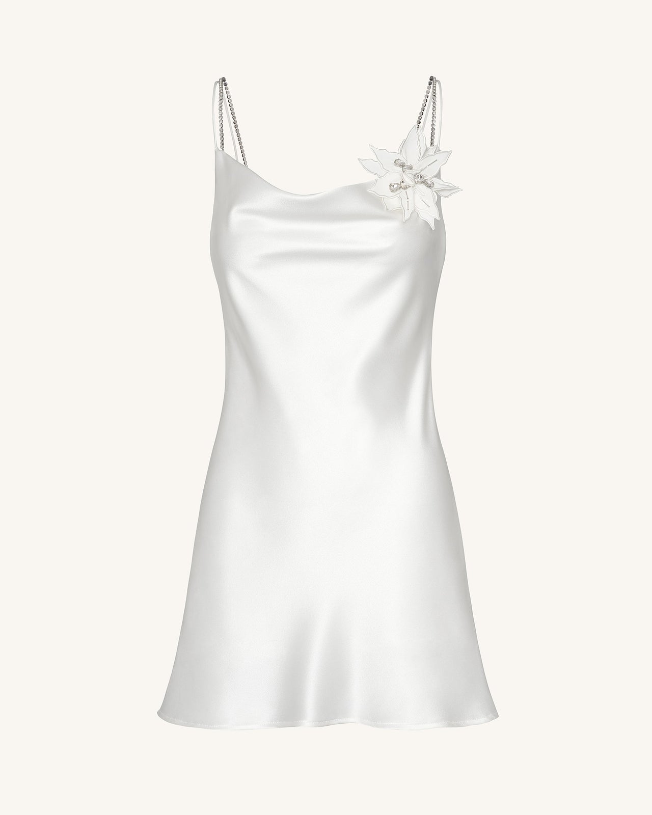 Crystal Flora Slipkleid – Weiß