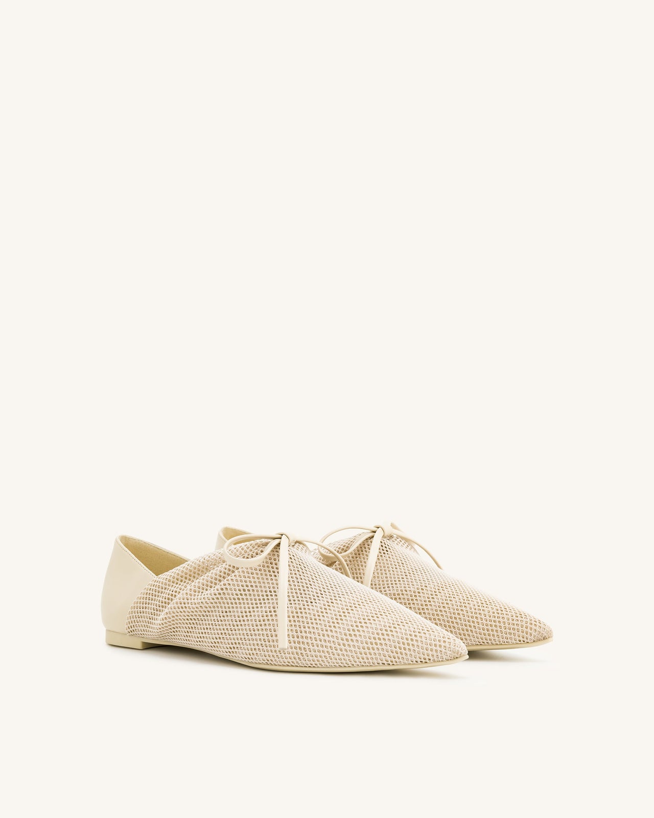 Reilly Ballerina-Flats aus Fischernetz - Beige