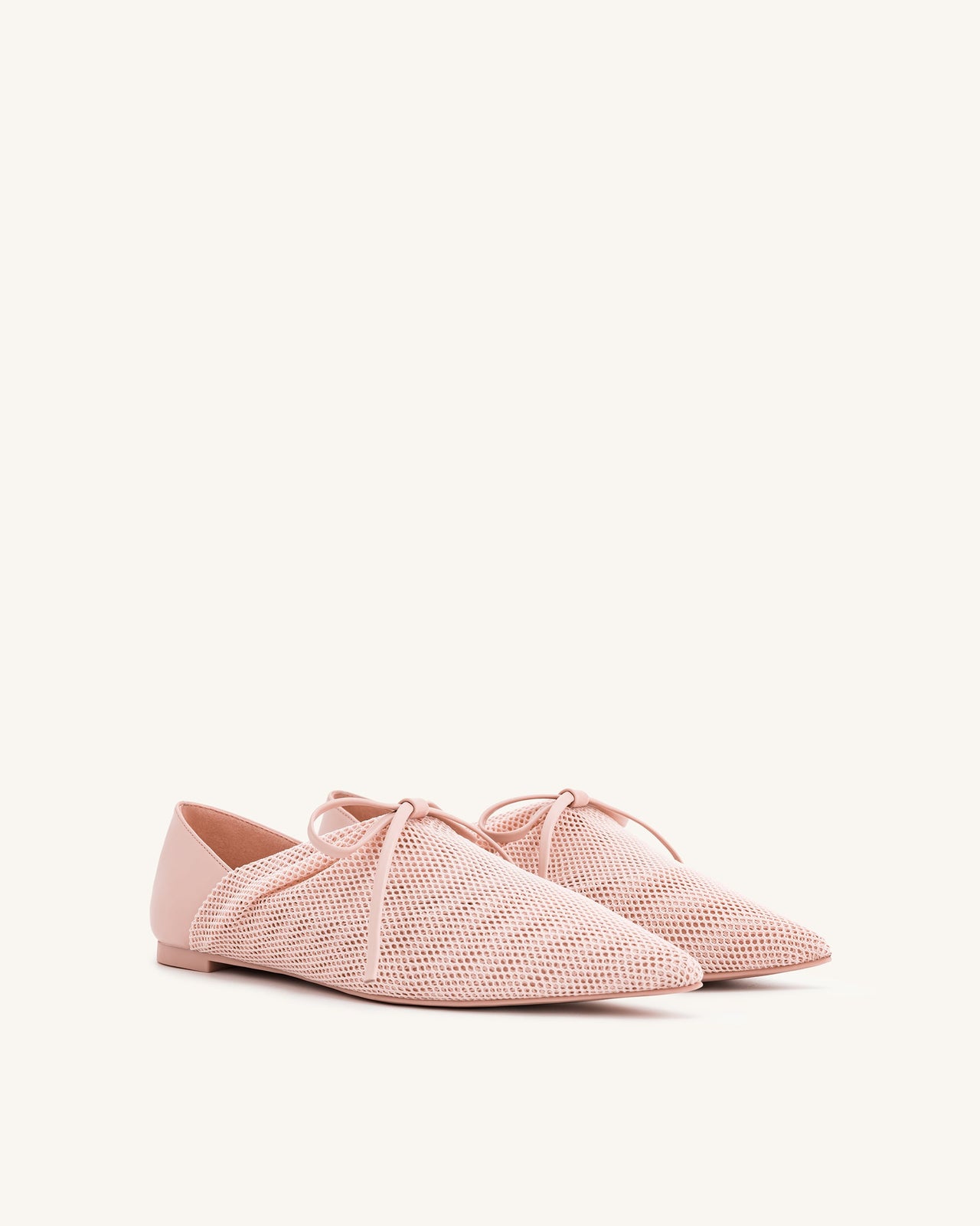 Reilly Fishnet Ballerina Flats - Rosa Beige