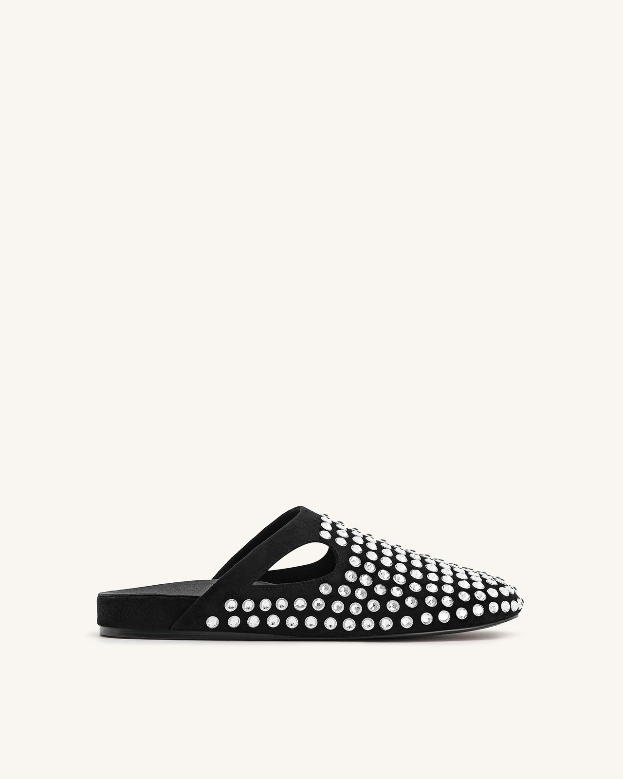 Athena Flache Maultiere aus künstlichem Kristall - Schwarz