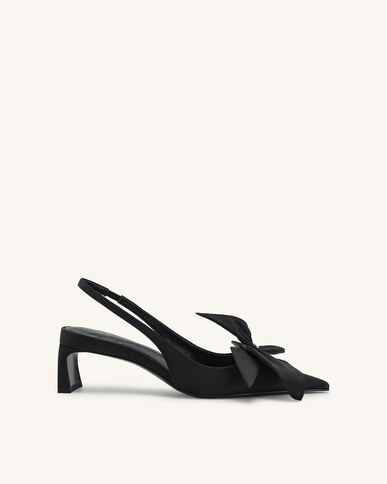 Queena Slingback-Pumps mit floralen Applikationen - Schwarz