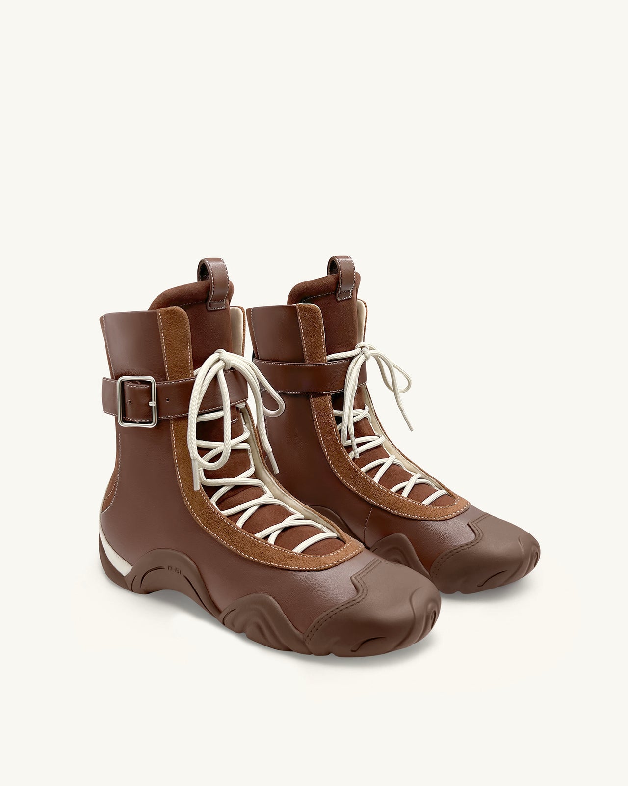 Caitlin Schnür-High-Top-Stiefel - Kastanienbraun