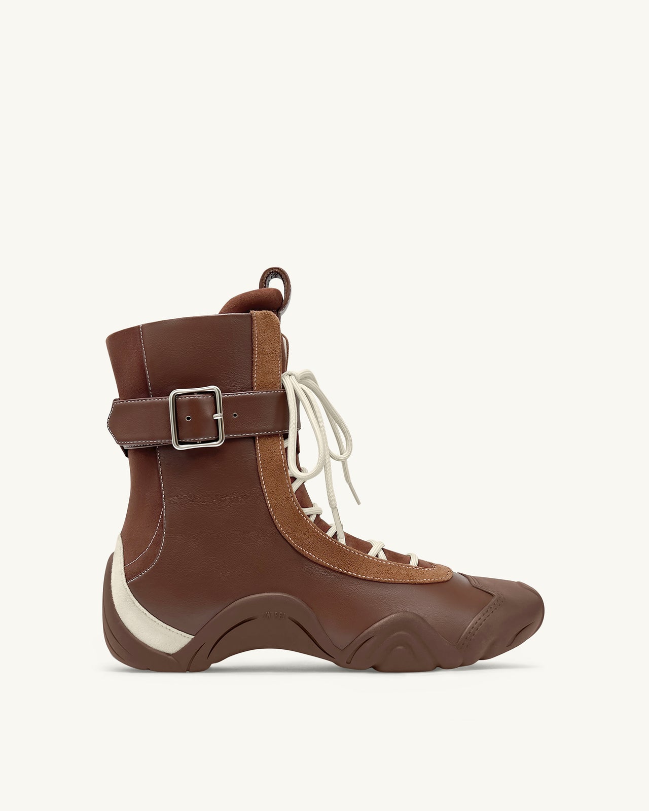 Caitlin Schnür-High-Top-Stiefel - Kastanienbraun