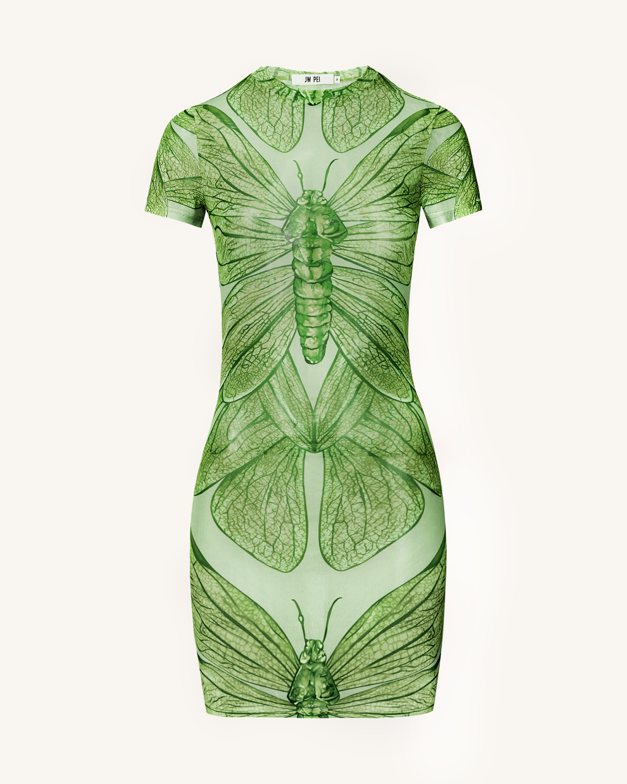 Dragonfly Shell Minikleid – Grün