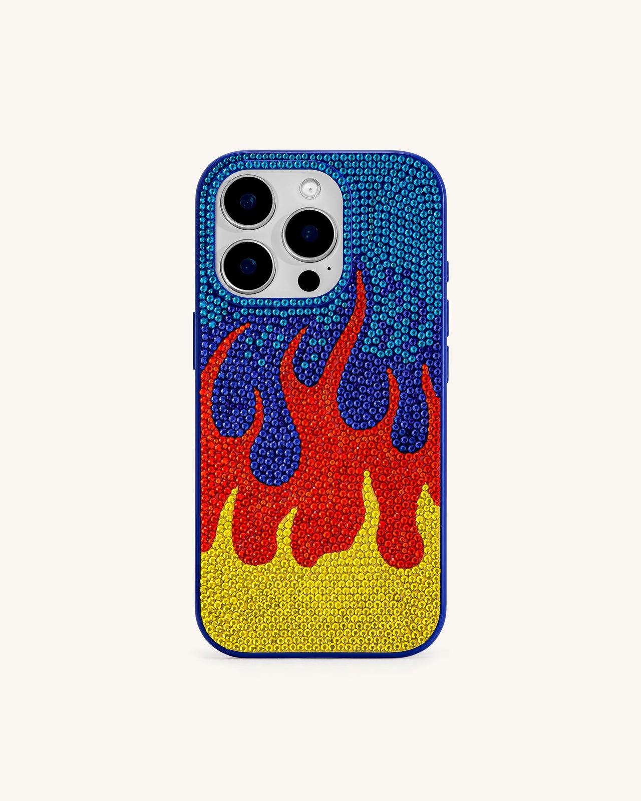 iPhone-Hülle mit Flammenmuster – Mehrfarbig Blau