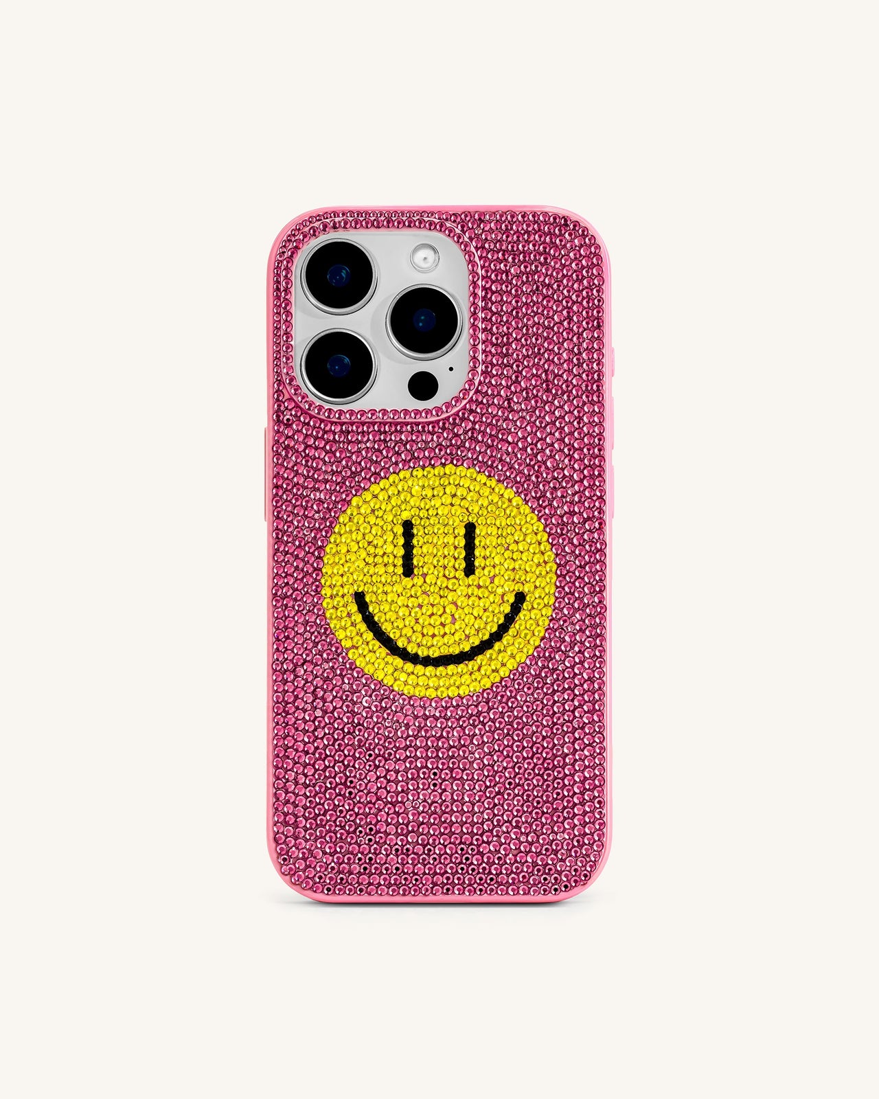 iPhone-Hülle Smiley Kunstkristall - Rosa