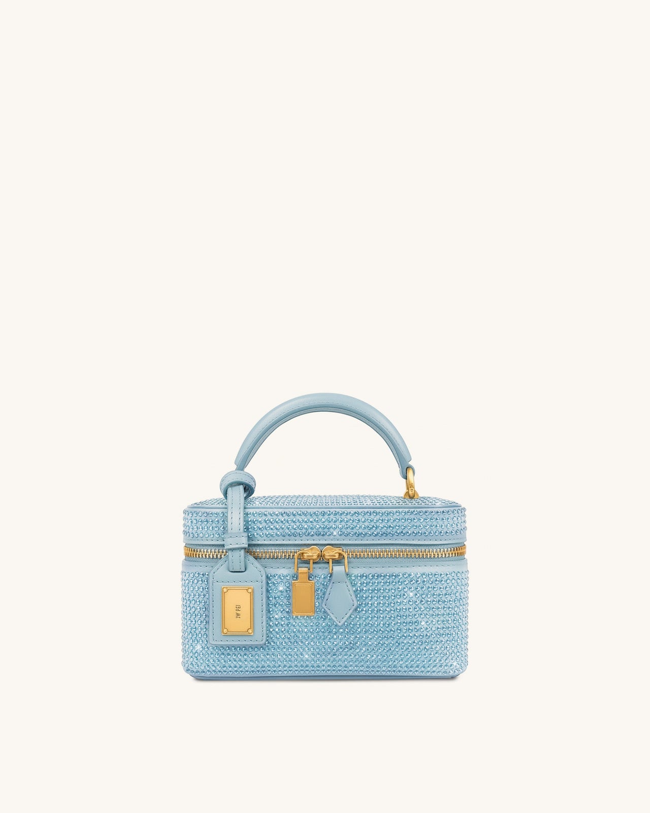 Cleo Künstliche Kristall Box Shape Top Handle Tasche - Blau