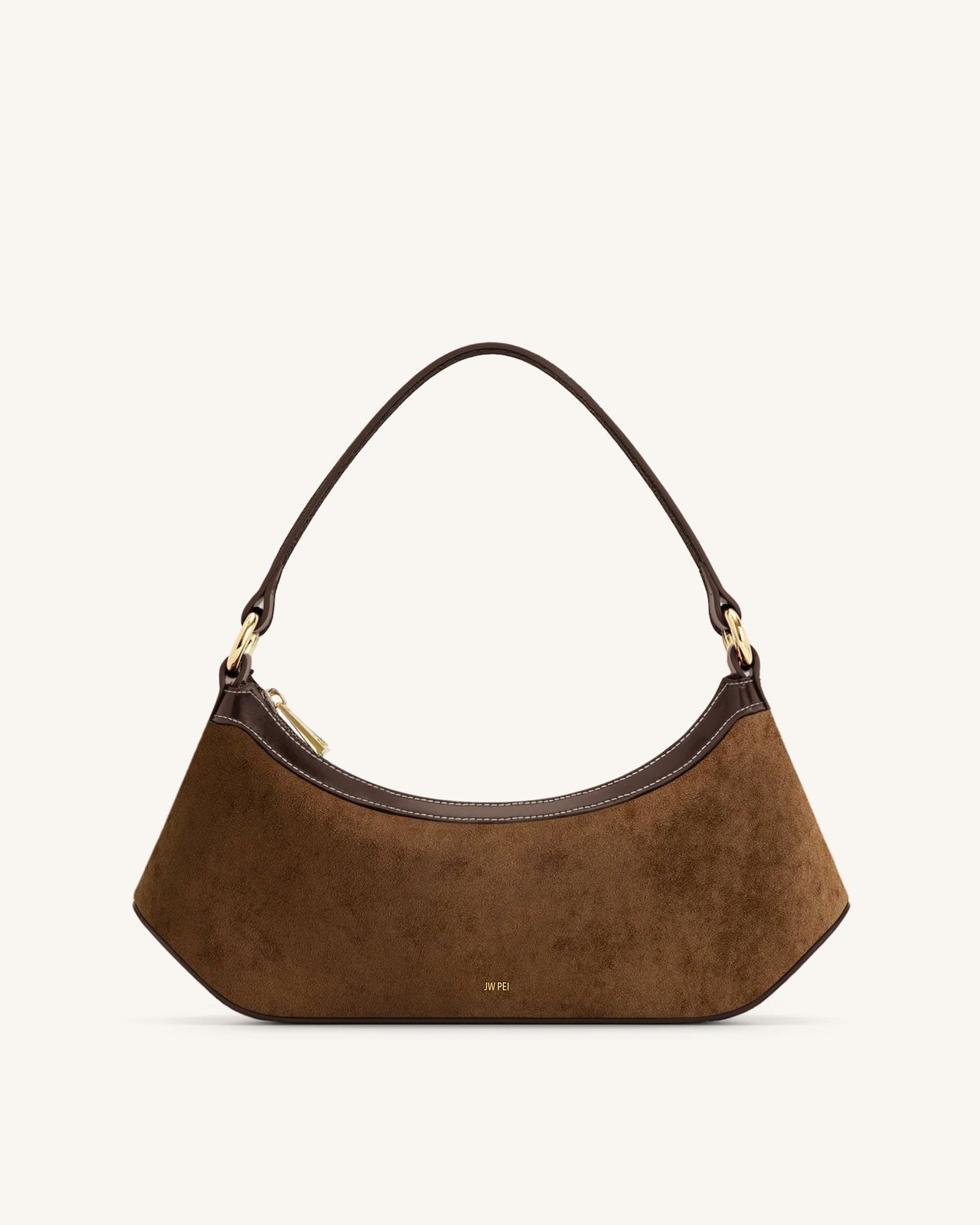 Lily Schultertasche aus Kunstvelours - Dunkelbraun