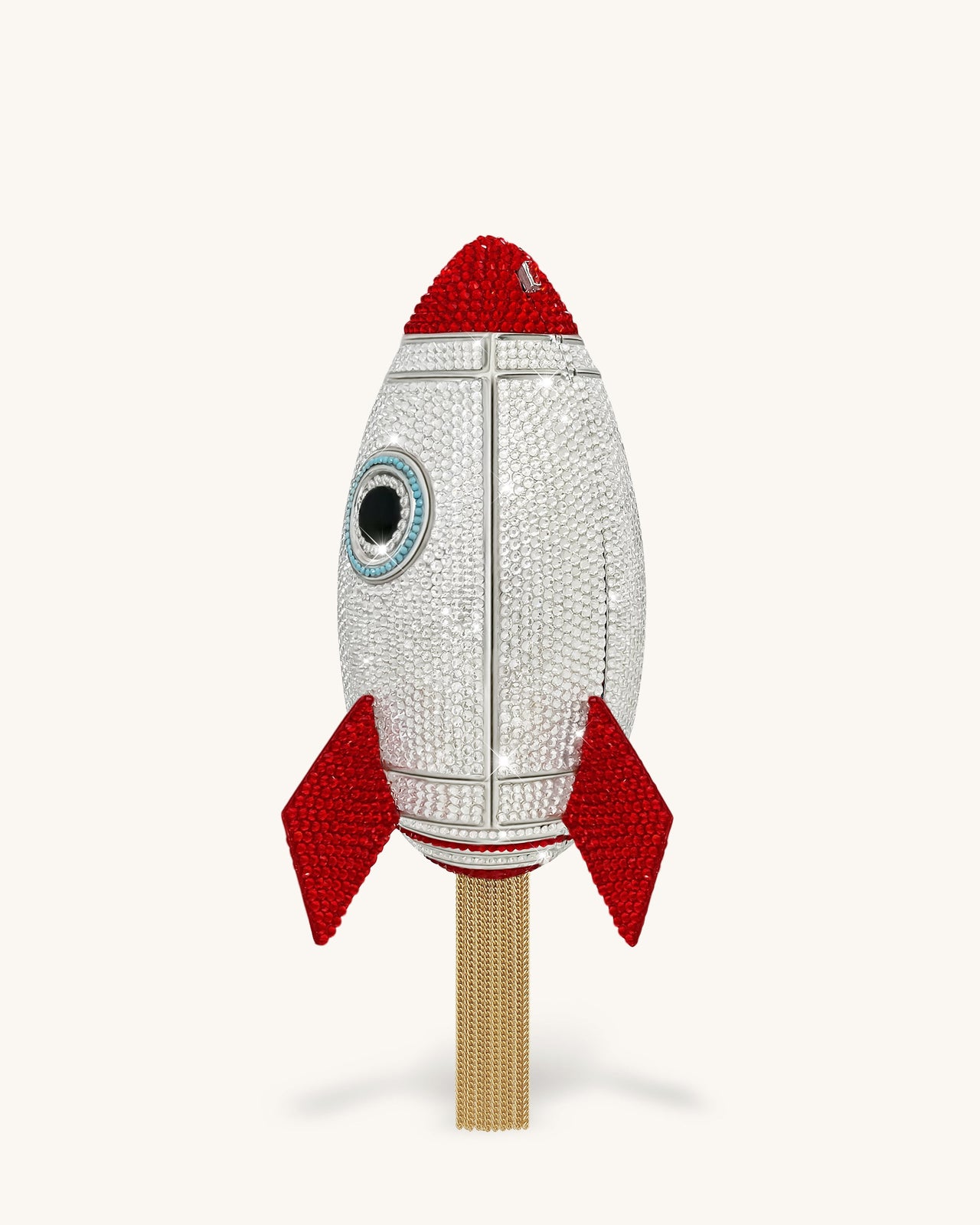 Rocket Form Kunstkristall Clutch - Silber