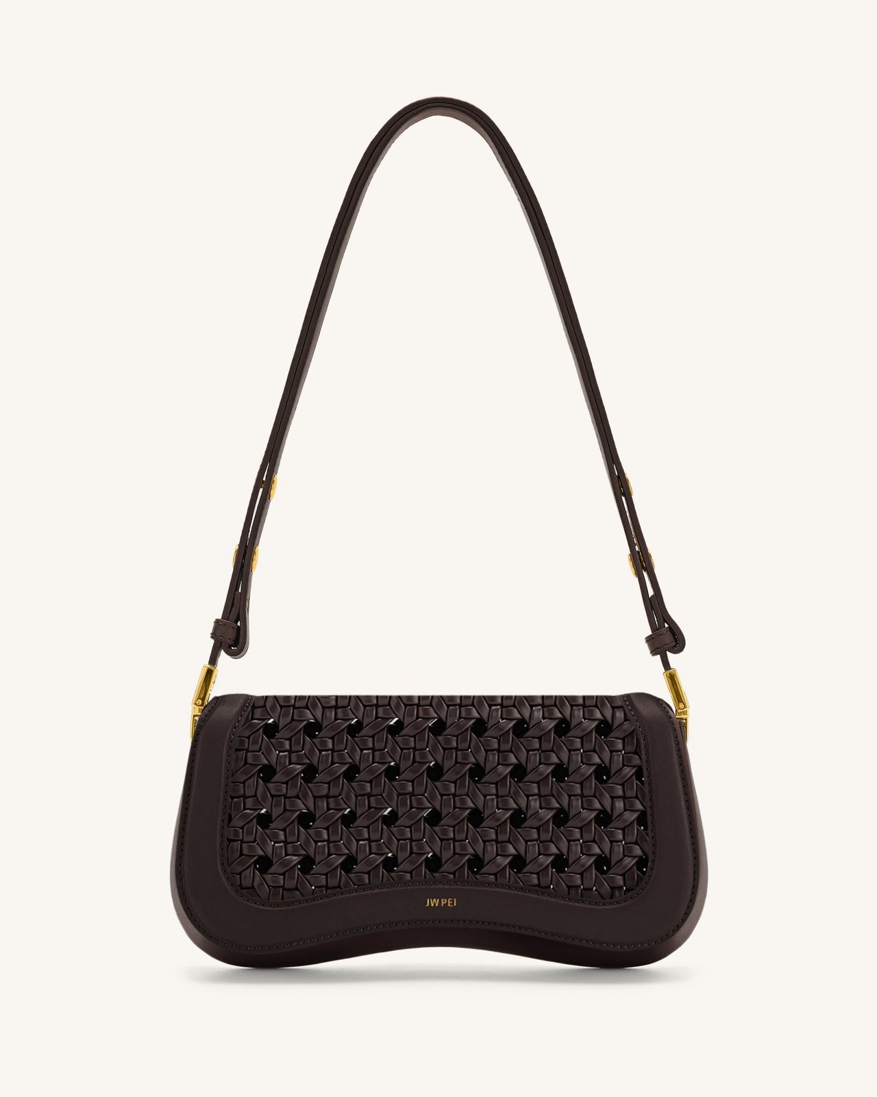 Joy Geflochtene Schultertasche – Dunkelrot
