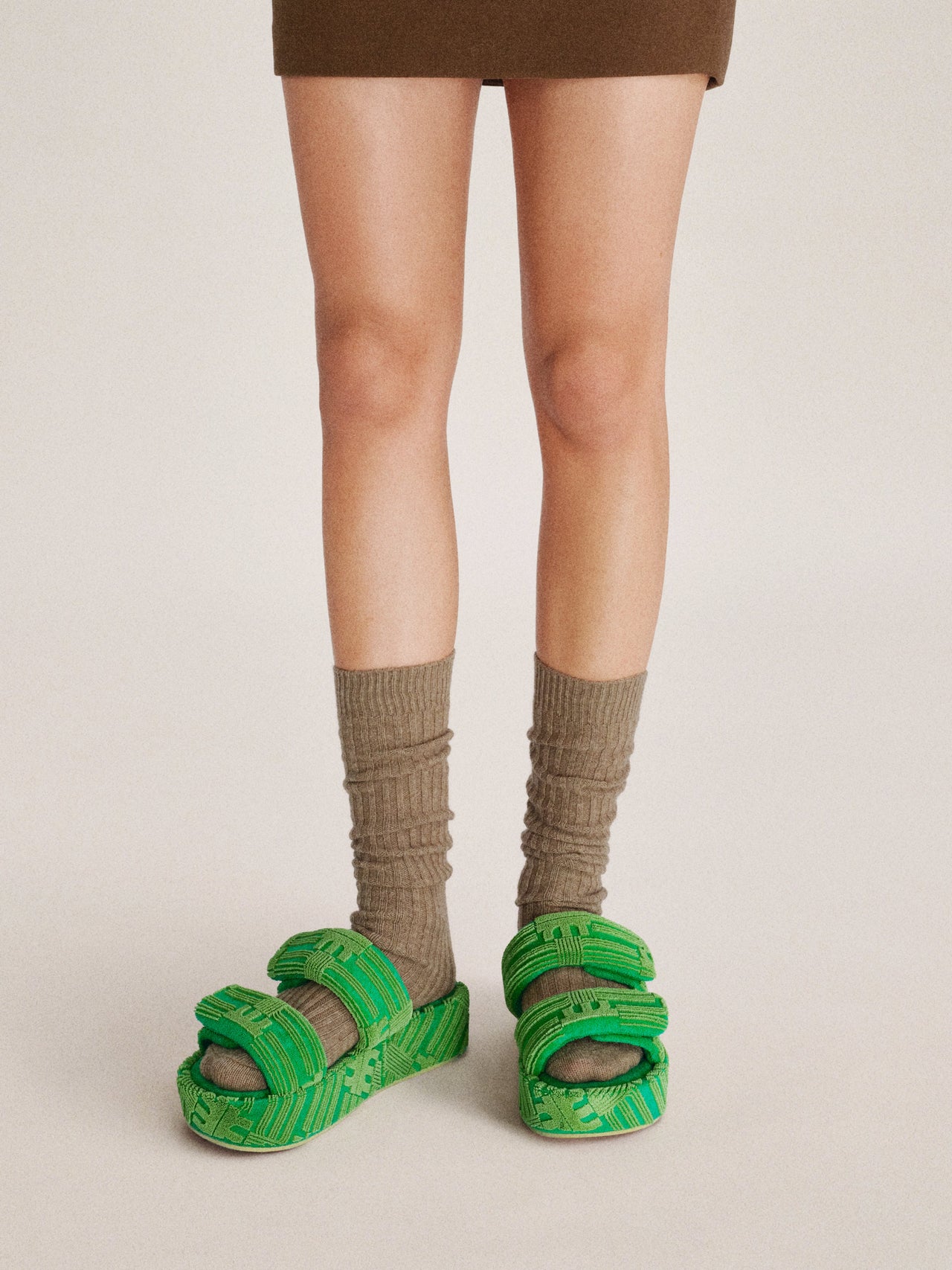 Lexi Frottee-Rutsch-Sandale - Grün