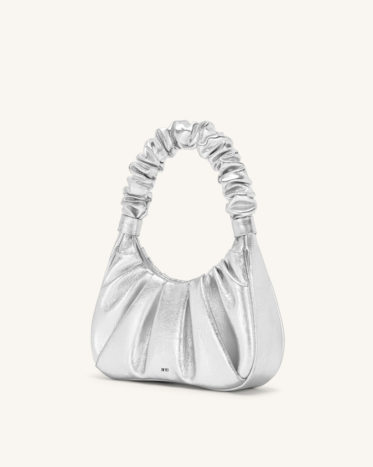 JW PEI Damen Gabbi Metallic geraffte Hobo Handtasche - Silber