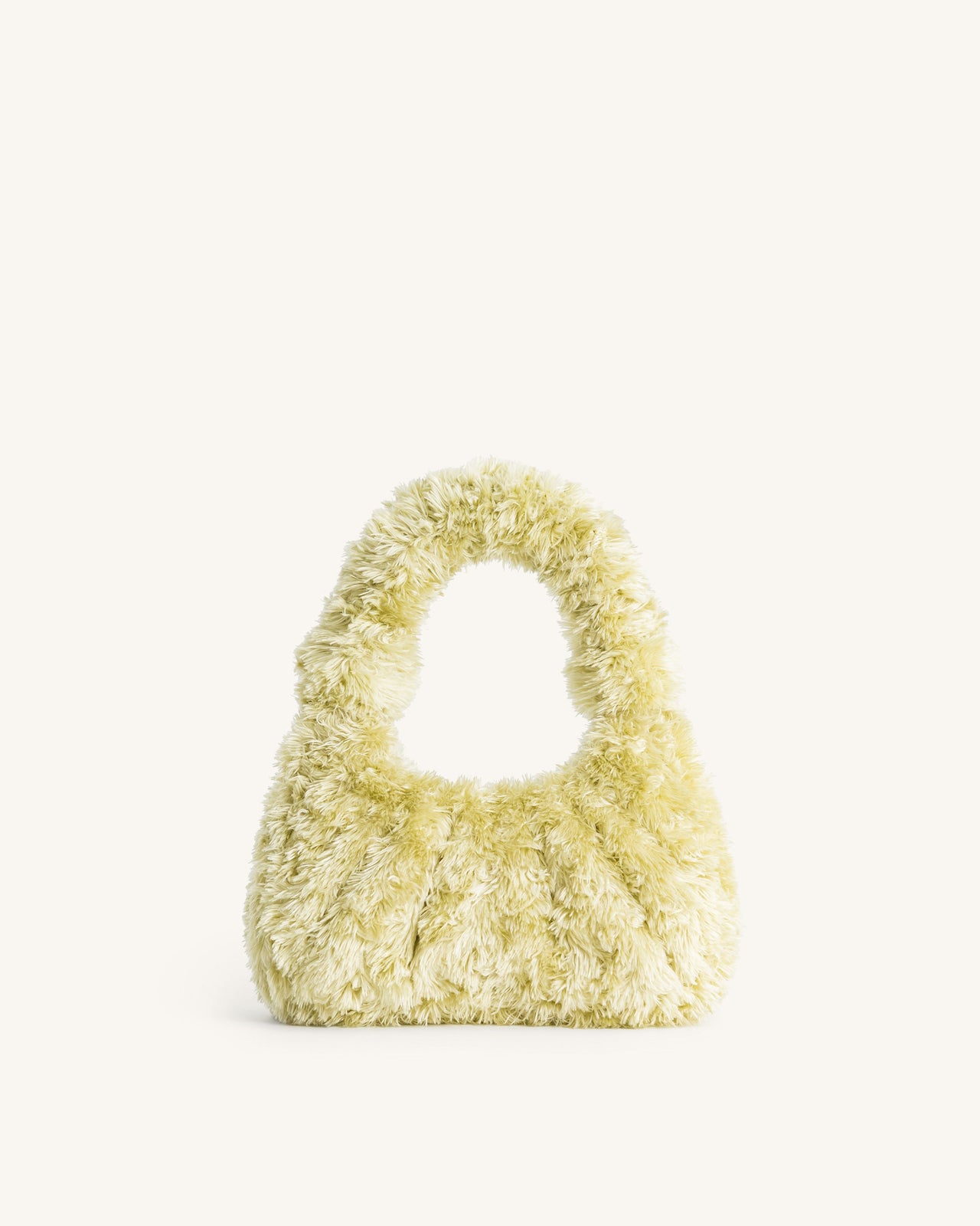 Gabbi Kunstfell-Mittelgroße Ruched Hobo-Handtasche - Hellgrün