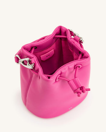 Yulia Gepolsterte Eimer-Tasche - Leuchtendes Pink