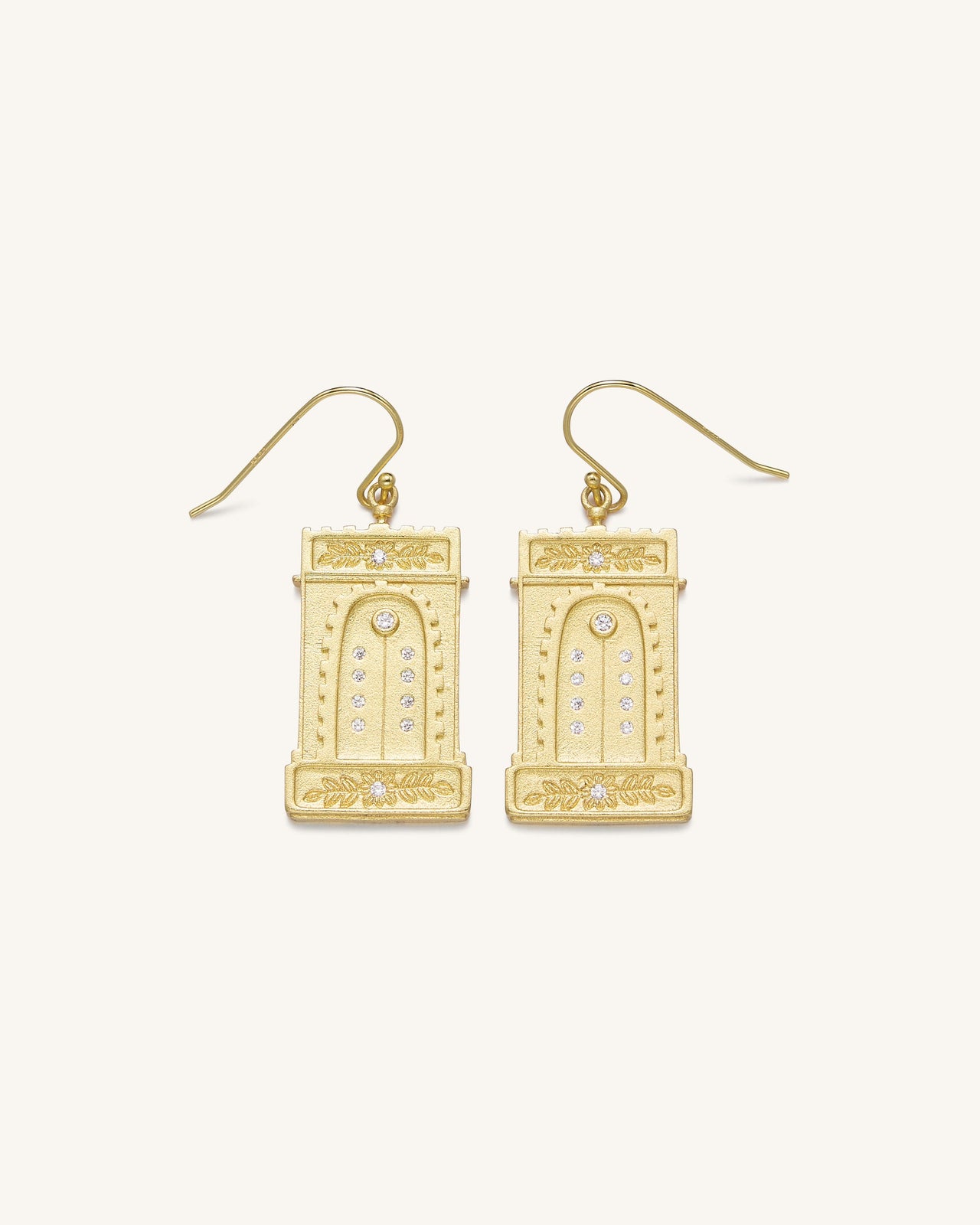 Römische Bogenohrringe - 18 Karat vergoldetes & Weißer Zirkon