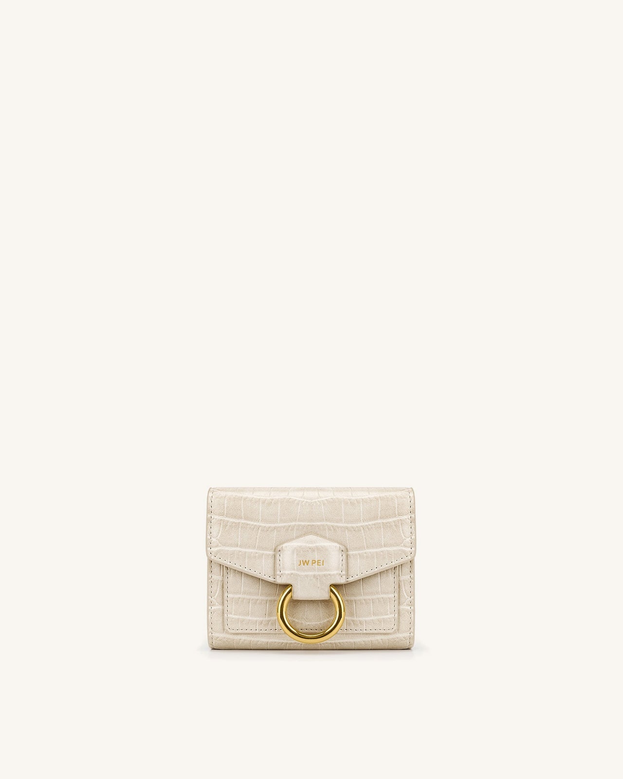 Stella Brieftasche - Krokodilprägung in Elfenbeinfarbe