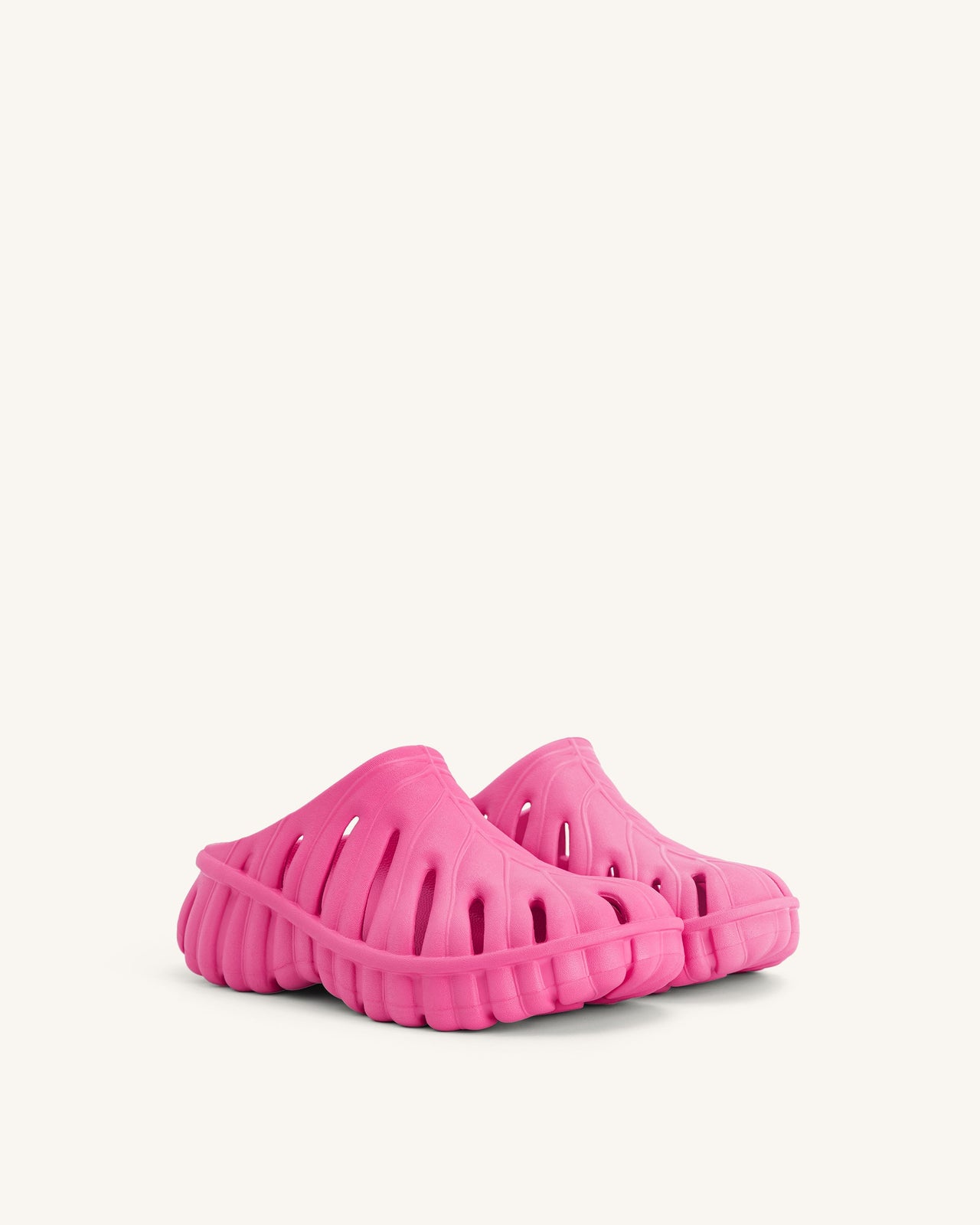 JW PEI Damen Tara Blatt Plattform Clog - Leuchtendes Pink
