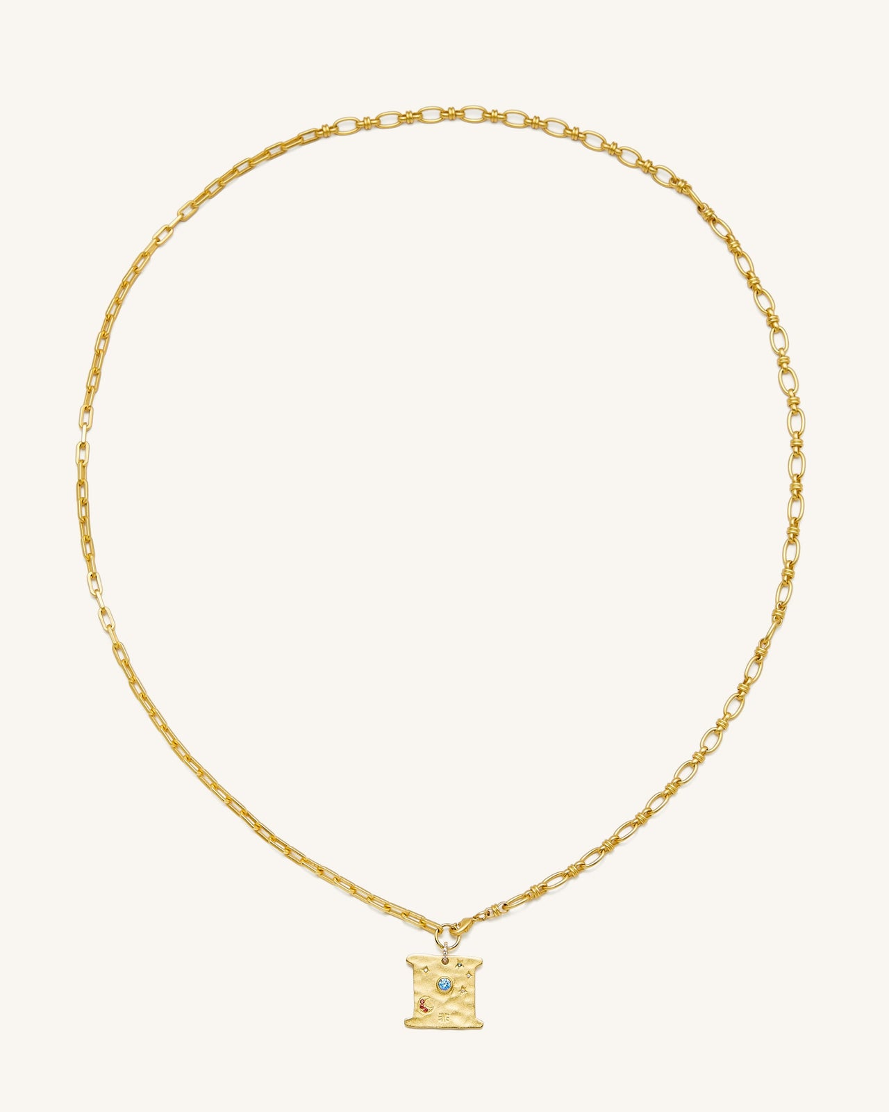 Kosmos Quadratische Halskette - 18 Karat vergoldetes & Multicolor Zirkon