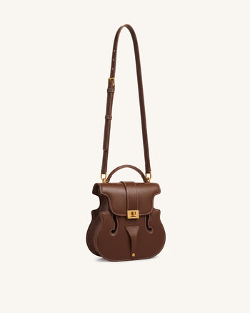 Henkeltasche in Geigenform - Dunkelbraun
