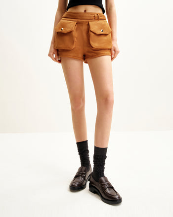 Abigail High-Waisted Utility-Shorts - Braun