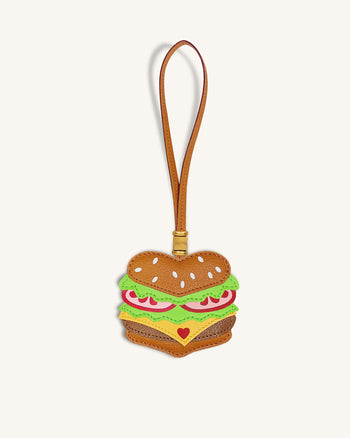 Burger Bag Charm - Braun