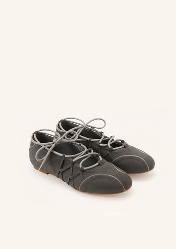 Iria Schnür-Ballerinas – Dunkelgrau