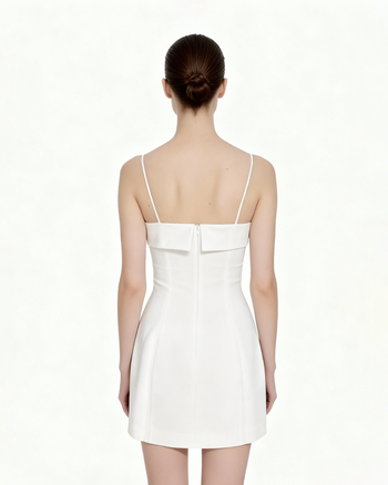 Iris Blumenprint Spaghettiträger Bodycon-Kleid - Weiß