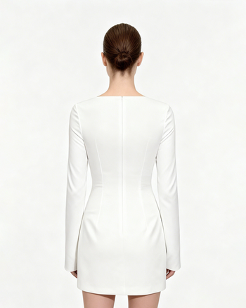 Blumenprint Bodycon-Kleid - Weiß